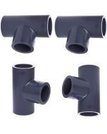 4-Pack 3/4 in. Schedule 80 PVC Tee 3-Way Straight Pipe Fittings NSF ASTM D2467 Slip/Socket