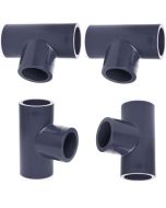 4-Pack 1 in. Schedule 80 PVC Tee 3-Way Straight Pipe Fittings Slip/Socket NSF ASTM D2467