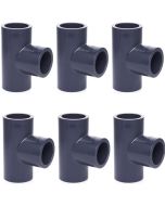 6-Pack 3/4 in. Schedule 80 PVC Tee 3-Way Straight Pipe Fittings NSF ASTM D2467 Slip/Socket