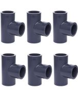 6-PK 1/2 in. Schedule 80 PVC Straight Tee 3-Way High Pressure Pipe Fittings NSF ASTM D2467 Slip/Socket