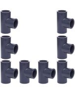 8-Pack 3/4 in. Schedule 80 PVC Tee 3-Way Straight Pipe Fittings NSF ASTM D2467 Slip/Socket