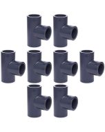 8-PK 1/2 in. Schedule 80 PVC Straight Tee 3-Way High Pressure Pipe Fittings NSF ASTM D2467 Slip/Socket