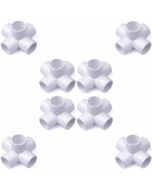 8-Pack 1/2 in. PVC 5-Way Elbow Fittings ASTM SCH40 Furniture-Grade Connectors