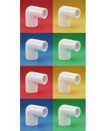 8-PK 1 in. SCH-40 PVC 90° Street Elbow Pipe Fittings NSF ASTM D2466 1" Slip x 1" Spigot w/Free Shipping USA