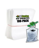 247Garden 100-Pack 8x10" Aeration Seedling Pots/Nursery Fabric Plant Grow Bags (40GSM Non-Woven Eco-Friendly Fabric)