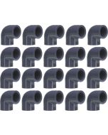 20-Pk 1/2 in. SCH-80 90-Degree PVC Elbow Fittings (Socket Ends) NSF ASTM D2467 High Pressure Pipe Fittings