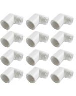 12-Pk 3/4 in. PVC SCH-40 90° Male to Female Elbow MIP x FIP (FNPT x MNPT) Fittings NSF ANSI ASTM D2466