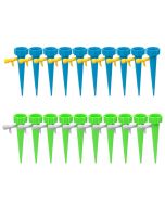 247Garden Auto-Water Drippers w/Adjustable & Automatic Irrigation Switch Control Valve for Plants, 20-Pack Blue/Green