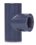 1 in. Schedule 80 PVC Female Threaded Tee 3-Way Sch-80 Pipe Fitting S x S x Female NSF ASTM D2467