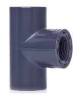 1/2 in. Schedule 80 PVC Female Threaded Tee 3-Way Sch-80 High Pressure Pipe Fitting S x S x Female NSF ASTM D2467