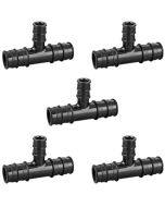 5-Pack 3/4" x 3/4" x 1/2" PEX-A Tee ASTM F1960 PPSU Plastic Cold Expansion PEX Fitting