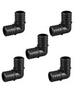 5-Pack 1 in. PEX Crimp Elbows 90-Degree PPSU Plastic Barb Fittings ASTM F2159 NSF