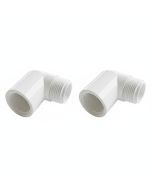 2-Pk 3/4 in. PVC SCH-40 90° Male to Female Elbow MIP x FIP (FNPT x MNPT) Fittings NSF ANSI ASTM D2466