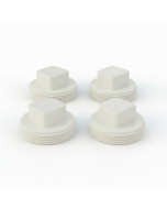 4-PK 2 in. PVC Schedule-40 DWV Male-Threaded Cleanout Plugs for Drain, Waste and Vent Pipe Fittings ASTM D2655 NSF