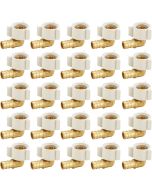 25-PK 1/2" PEX-B Brass x 1/2" Female NPT Swivel 90° Elbow Adapters, Lead Free DZR Brass NSF F1807/F2159 PEX Crimp Fittings