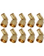 10-PacK 1 in. PEX-B x 1 in. Female Sweat Copper 90-Degree Elbow Lead Free DZR Brass NSF F1807 PEX Crimp Fittings