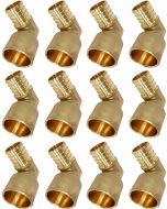 12-PacK 1 in. PEX-B x 1 in. Female Sweat Copper 90-Degree Elbow Lead Free DZR Brass NSF F1807 PEX Crimp Fittings