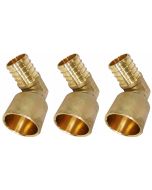 3-PK 1 in. PEX-B x 1 in. Female Sweat Copper 90-Degree Elbow Lead Free DZR Brass NSF F1807 PEX Crimp Fittings