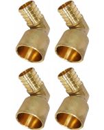 4-PK 1 in. PEX-B x 1 in. Female Sweat Copper 90-Degree Elbow Lead Free DZR Brass NSF F1807 PEX Crimp Fittings