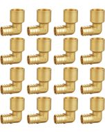 16-PK 3/4 in. PEX-B Crimp x 90-Degree Female Sweat Copper Elbow Adapter NSF Lead Free DZR Brass F1807 PEX Fitting