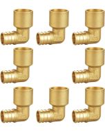 8-PK 3/4 in. PEX-B Crimp x 90-Degree Female Sweat Copper Elbow Adapters NSF Lead Free DZR Brass F1807 PEX Fittings