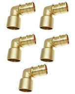 5-PK 1 in. PEX-A Expansion x Female Copper Sweat Elbows ASTM F1960 NSF Lead Free Brass PEX Cold Expansion Fittings