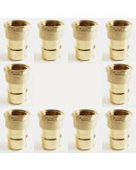 10-PK 1 in. PEX-A x 3/4 in. NPT Female HEX Adapters ASTM F1960 NSF Lead Free Brass Cold Expansion PEX Fittings