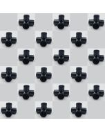 18-Pk 3/4" 4-Way Black PVC Elbows+Tees Furniture-Grade ASTM SCH40 Construction Fittings