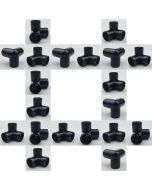 20-PK 3/4 in. 3-Way Black PVC Elbows ASTM SCH40 Furniture-Grade Corner Fittings