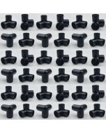 36-PK 3/4 in. 3-Way Black PVC Elbows ASTM SCH40 Furniture-Grade Corner Fittings