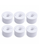 6-PK 1-1/4 in. PVC Caster Insert Fittings - ASTM SCH40 Furniture-Grade w/ 1.25" Spigot Connection