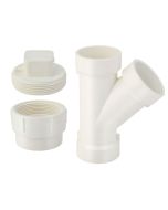 3" DWV Wye Sewer/Drain Pipe Cleanout Adapter+Plug Kit