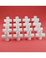 16-Pack 3/4" PVC Cross 4-Way Plumbing-Grade NSF Fittings ASTM D2466