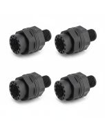 4-Pack 3/4 in. ABS Bulkhead Tank Connectors w/Double Gaskets, Male/Female Fitting Reef-Safe