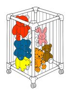 3/4" DIY PVC Mobile Stuffed Animal Zoo Storage Organizer w/Wheels (FITTINGS ONLY)