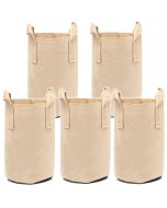 247Garden 7-Gallon Tall Aeration Fabric Pot/Tree Grow Bag (Tan w/Handles 17H x 11D) 5-Pack