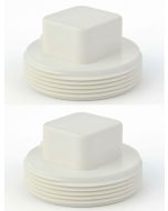 2-PK 2 in. PVC Schedule-40 DWV Male-Threaded Cleanout Plugs for Drain, Waste and Vent Pipe Fittings ASTM D2655 NSF