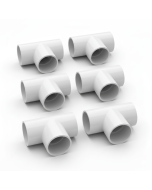 6-Pk 2" Sch-40 PVC Tee 3-Way Pipe Fittings NSF ASTM D2466 Slip/Socket SxSxS