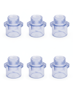 6-PK 1 in. Clear PVC SCH-80 Male Adapter Fittings Transparent Color ANSI, ASTM D2467 Special for Aquarium/Reef Tank Setup