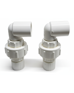 2-Pack 3/4 in. PVC SCH-40 Chiller Fitting Set w/ SCH40 Female-Threaded Unions + Male Adapters + 90-Degree Male Threaded x Socket-End Elbows Combo