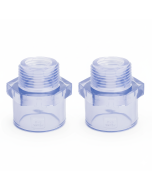2-PK 3/4 in. Clear PVC SCH-80 Male Adapter Fittings Transparent Color ANSI, ASTM D2467 Special for Aquarium/Reef Tank Setup