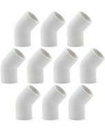 10-Pack 1" 45-Degree SCH-40 PVC Fittings, Plumbing Grade NSF-PW UPC ASTM ANSI D2466