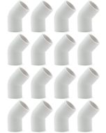 16-Pack 1" 45-Degree SCH-40 PVC Fittings, Plumbing Grade NSF-PW UPC ASTM ANSI D2466