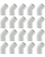 20-Pk 1/2 in. Schedule 40 PVC 45-Degree Elbows NSF/ASTM Pipe Fittings SCH40 ASTM D2466