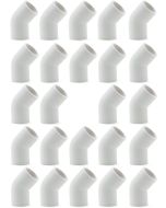 24-Pk 1/2 in. Schedule 40 PVC 45-Degree Elbows NSF/ASTM Pipe Fittings SCH40 ASTM D2466