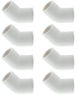 8-Pack 1" 45-Degree SCH-40 PVC Fittings, Plumbing Grade NSF-PW UPC ASTM ANSI D2466