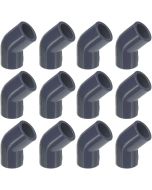 12-Pk 1/2 in. Schedule 80 PVC 45-Degree Elbows High Pressure Pipe Fittings NSF ASTM D2467