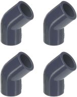4-Pk 1/2 in. Schedule 80 PVC 45-Degree Elbows High Pressure Pipe Fittings NSF ASTM D2467