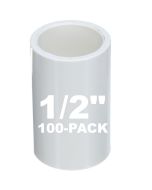 100-Pack 1/2 in. Schedule 40 PVC Couplings (Coupler) NSF Pipe Fittings (Socket) SCH40 ASTM D2466