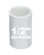 80-Pack 1/2 in. Schedule 40 PVC Couplings (Coupler) NSF Pipe Fittings (Socket) SCH40 ASTM D2466